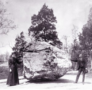 Rocking Stone, Bronx Park, about 1895
