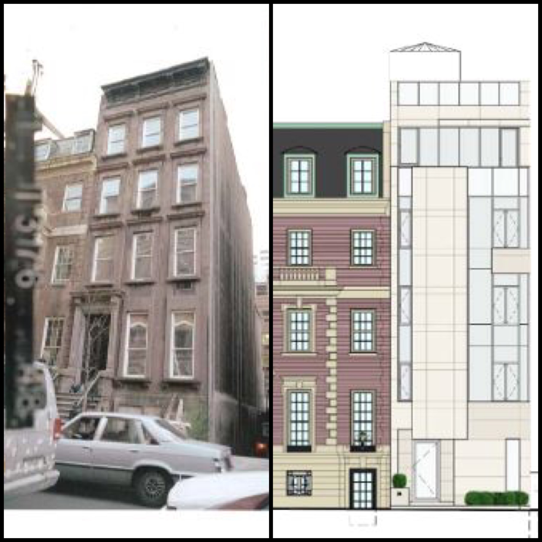 34 East 62nd Street-original and prev approved side by side